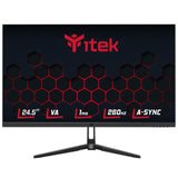 Itek Monitor GGF - 24,5" Pantalla Plana con Panel 16:9 VA, resolución FHD 1920x1080, 260Hz, 1ms, Conexiones HDMI y DP, HDR, sincronización adaptativa