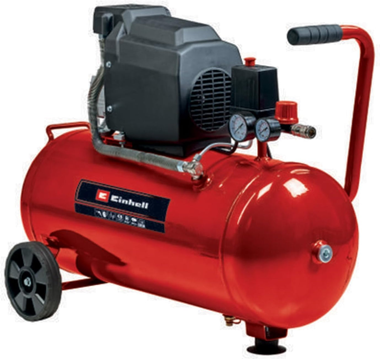 Einhell Compresor TC-AC 190/50/8 (1500 W, máx. 8 bar, lubricación por aceite, depósito de 50 l, válvula de retención / seguridad, tornillo de drenaje para el mantenimiento, pie engomado)