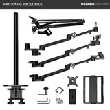 TARION Soporte Camara Mesa Brazo: Soporte para Camara de Escritorio Flexible Overhead Camera Mount Rig Fotografia con Brazo Articulado para Luz de Anillo Micrófono Video Titanrig(Conjunto de Mesa)