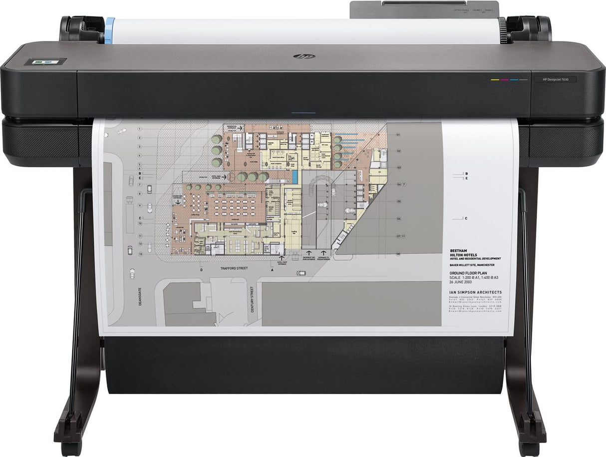 Impresora Plotter de Gran Formato HP DesignJet T630, de 36 pulgadas, hasta A0, Impresión Móvil, Wi-Fi, Gigabit Ethernet, USB 2.0 de alta velocidad, Garantía de 1 año (5HB11A)