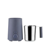 Alessi Plissé MDL13 G - Espumador de Leche de Inducción Multifunción, en Resina Termoplástica, Jarra en Acero Inoxidable, Enchufe Europeo, 600 W, 35 cl, Gris