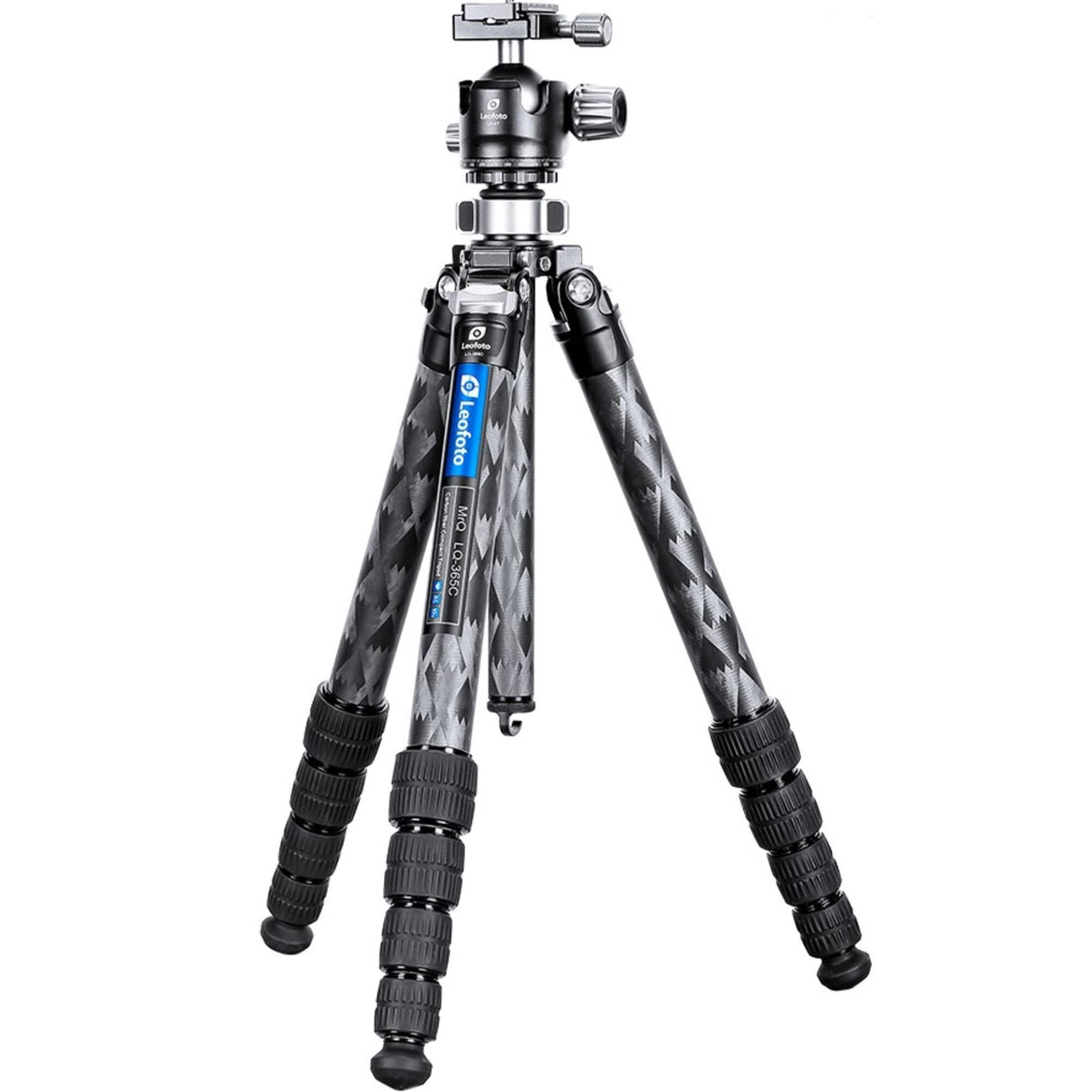 Leofoto - Mr Q-Serie - Trípode de Carbono para cámaras - Capacidad de Carga de 15 kg - Pies Extensibles - Altura mínima de 19 cm a una Altura máxima de 193 cm - LQ-365+LH-47