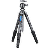 Leofoto - Mr Q-Serie - Trípode de Carbono para cámaras - Capacidad de Carga de 15 kg - Pies Extensibles - Altura mínima de 19 cm a una Altura máxima de 193 cm - LQ-365+LH-47