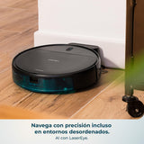 Cecotec Robot Aspirador con Navegación Giroscópica y App Conga M10 X-Treme. 2000Pa, Barre, Aspira, Friega y Pasa la Mopa, Autonomía 120mins, Sensores Anticaídas y 2 Cepillos Laterales