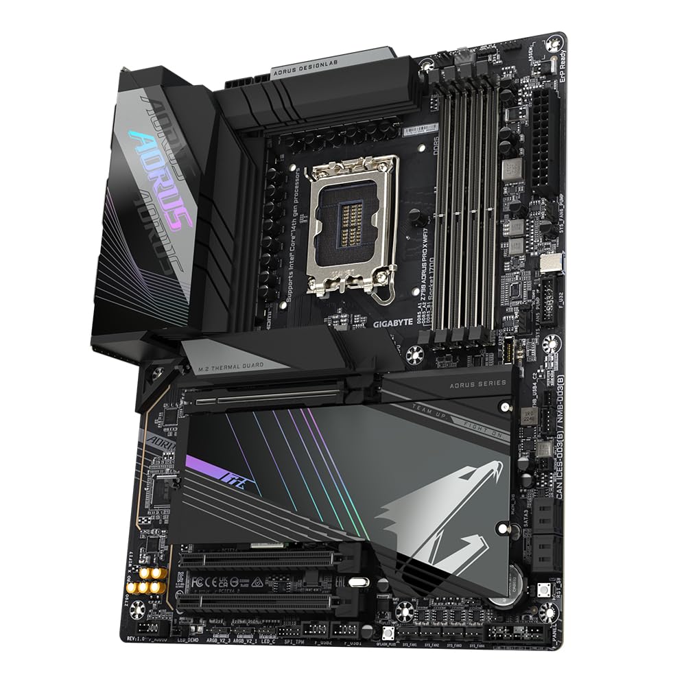 GIGABYTE Z790 AORUS Pro X WIFI7 Placa Base - Soporta CPUs Intel Core de 14ª generación, VRM de 18+1+2 Fases, hasta 8266MHz DDR5 (OC), 1xPCIe 5.0 + 4xPCIe 4.0 M.2, Wi-Fi 7, LAN de 5GbE, USB 3.2 Gen 2