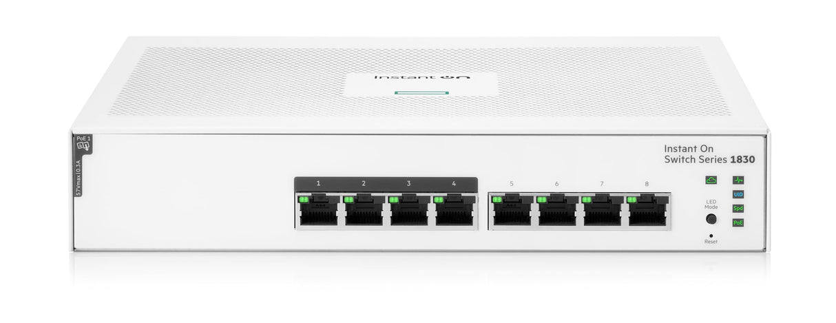 Switch HPE Networking Instant On 1830 8G 4p Classe 4 PoE da 65 W - Switch - Smart - 4 x 10/100/1000 + 4 x 10/100/1000 (PoE+) - gestito