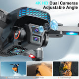 OBEST GPS Drone with 4K Camera, WiFi RC Quadcopter with Brushless Motor, Less than 249g, Durability, 360°Obstacle Avoidance, 2 Batteries, Suitable for Beginners