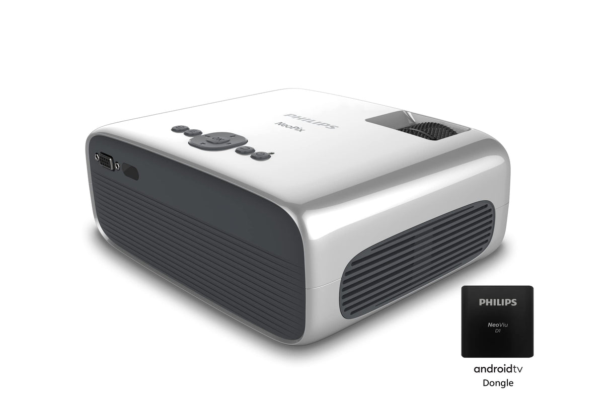 Proyector NeoPix Ultra One+ Full HD de Philips: con Llave USB Android TV, Chromecast Integrado y Puerto HDMI