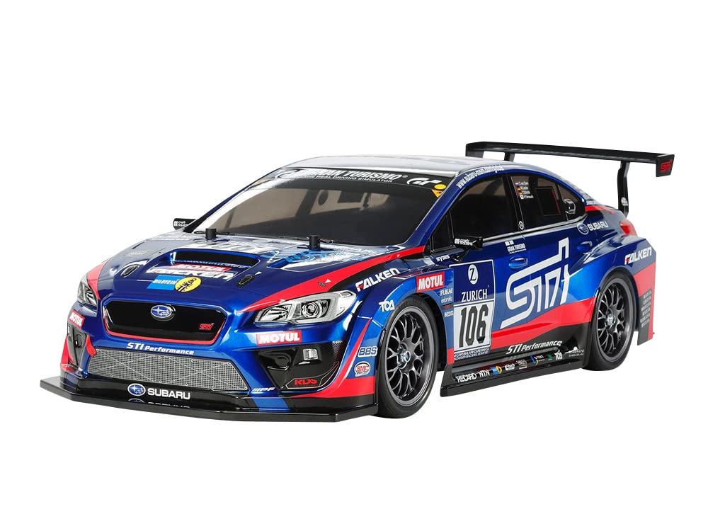 TAMIYA TT-02 Subaru WRX STI 1:10 RC Model Electric Racing Car 4WD Kit Fahrzeug 58645-1 24H Nürburgring, Coche con Control Remoto, construcción, pasatiempo, Montaje, Color Azul, Mittel (58645-000)