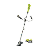 RYOBI- Desbrozadora 18V - Cable Ø 1 x 1,6 mm - Cuchilla Tri-Arc™ de 3 dientes 20 cm - 1 batería de litio+ 18V 4,0 Ah y 1 cargador rápido de 2,0 A - RBC18X20B4F