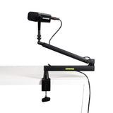 Shure by Gator Soporte premium de perfil bajo para micrófono de escritorio; totalmente ajustable para podcasts, streaming y configuraciones de home office (SH-BROADCAST2)