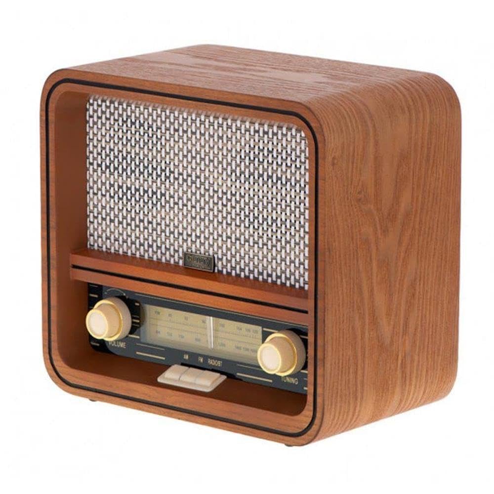 Camry CR1188 Radio Retro Am/FM, Bluetooth, Sintonizador de Frecuencia Manual, Puerto USB, Carcasa Madera Diseño Vintage