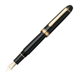 PLATINUM Pluma estilográfica japonesa #3776 Century Gold Trim Black en negro M/Negro/0,34-0,44 mm/Hecho a mano/Pluma de oro de 14 quilates/con caja de regalo/pluma estilográfica