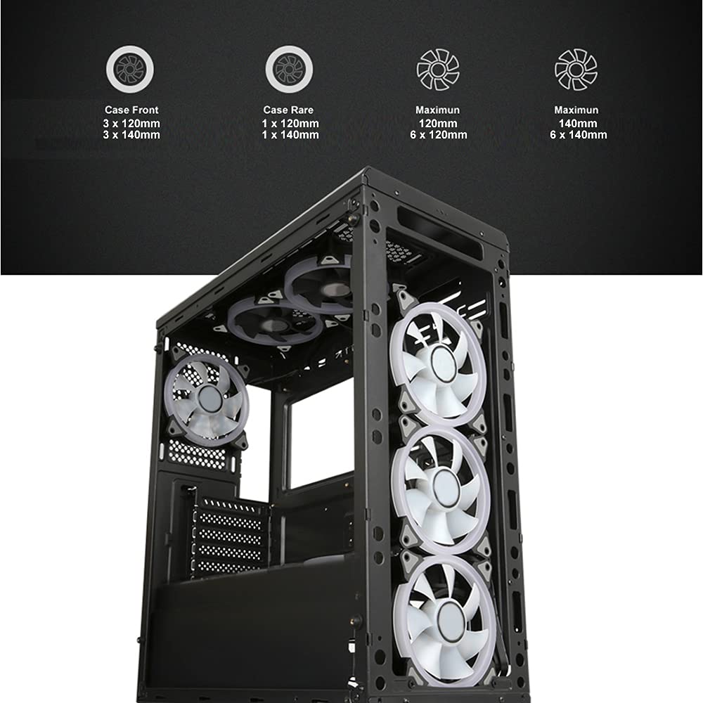 SaharaGaming P44 Negro Estuche para Gafas templadas sin Ventilador y Cubo (4 Anillos Pirate Duo, Universal Hub)