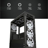 SaharaGaming P44 Negro Estuche para Gafas templadas sin Ventilador y Cubo (4 Anillos Pirate Duo, Universal Hub)