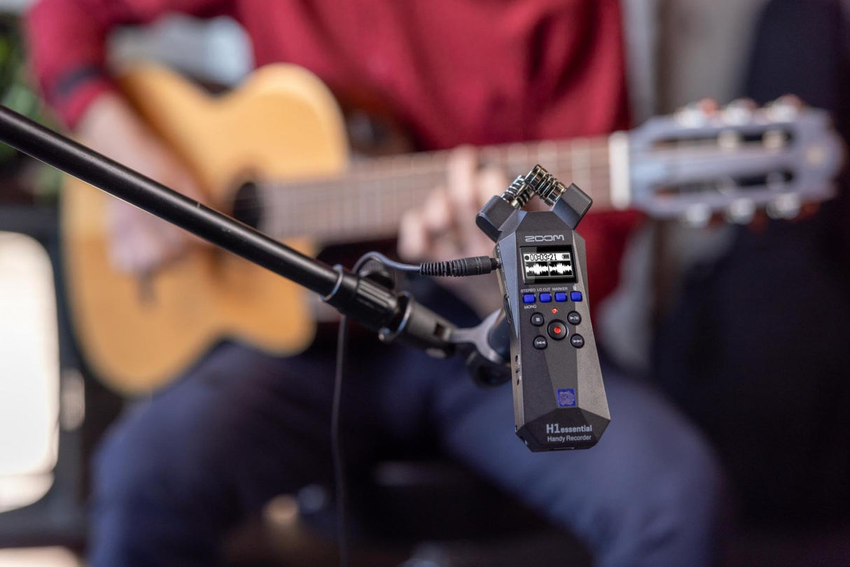Zoom H1essential Grabadora portátil estéreo (2024 Model, Essential Series) a 32-Bit con coma flotante, accesibilidad, micros X/Y, micrófono USB, para músicos, podcasters, cineastas