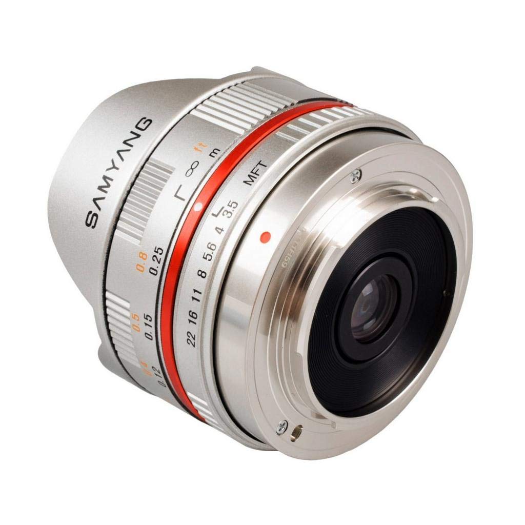 Samyang 7.5mm f/3.5 UMC Fisheye, Lente Ojo de Pez para Micro Cuatro Tercios, Gris