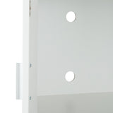 Relaxdays Mesa Impresora con 2 Cajones y Bandeja para Teclado, Cajonera Oficina con Ruedas, 74 x 60 x 48 cm, Blanco, Aluminio