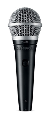 Shure PGA48-QTR Micrófono dinámico, portátil para Voces con patrón de recolección de cardioides, Interruptor de Encendido/Apagado, Conector XLR de 3 Pines, Cable de 15 XLR a QTR