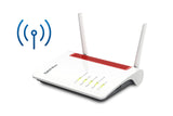 Fritz!Box 6850 LTE International - Modem LTE, Wi - Fi AC+N (866 Mbps 5 GHz y 400 Mbps 2,4 GHz) Mesh, 4 x LAN Gigabit, USB 3.0, centralita, VoIP, Base DECT, Interfaz en Español, Blanco/Rojo