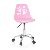 hjh OFFICE 742004 Silla Giratoria para Niños Fancy I Piel sintética Rosa, Sillas de Escritorio Infantiles, Ajustable en Altura, Motivo Animal
