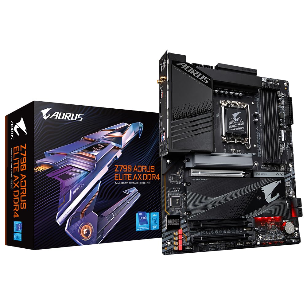 GIGABYTE Z790 AORUS Elite AX DDR4 Placa Base - Compatible con procesadores Intel Core 14th Gen CPUs, 16+1+2 Phases Digital VRM, up to 5333MHz DDR4 (OC), 4xPCIe 4.0 M.2, Wi-Fi 6E, 2.5GbE LAN