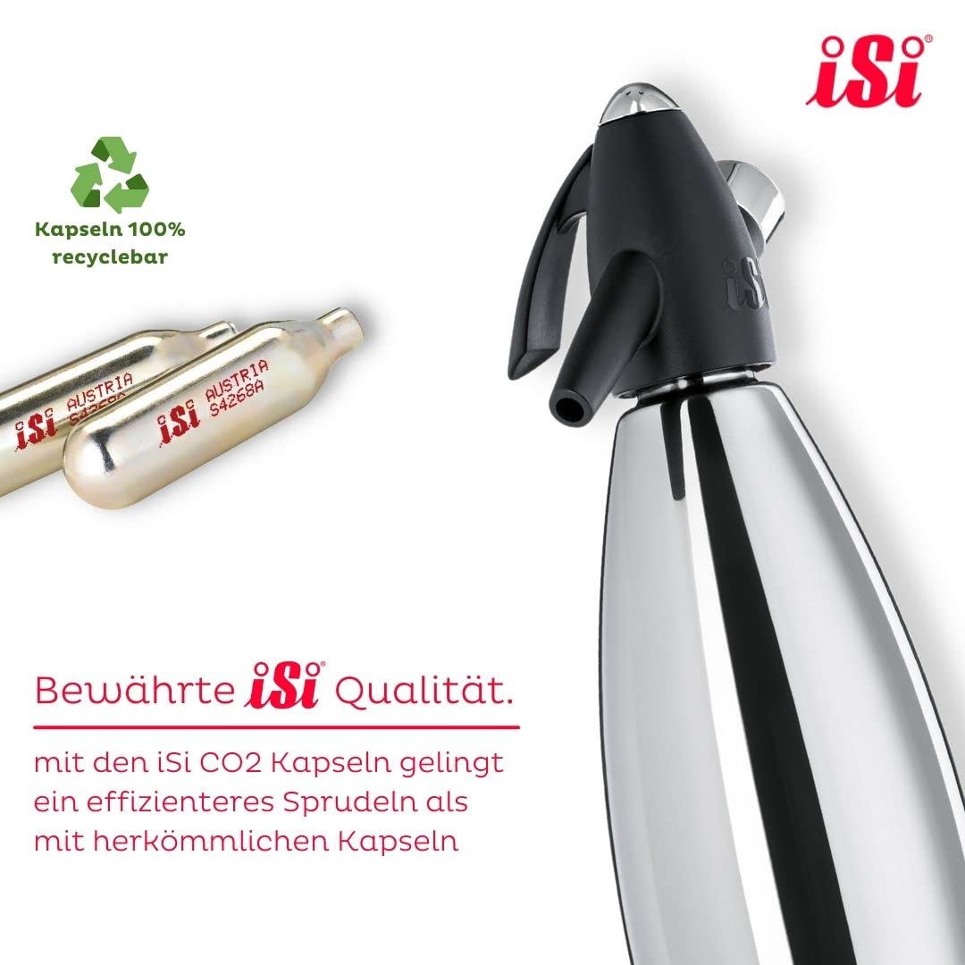 ISI Sifón soda Seltz Bartender Cocktail acero inoxidable lt.1,0