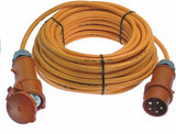 as - Schwabe 59625 Extensión CEE 400V / 16A, 25m H07BQ-F 5G2.5, naranja, IP44 comercial, obra