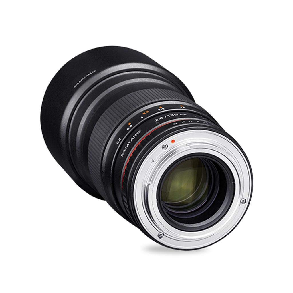 Samyang F1112209101 - Objetivo fotográfico DSLR para Micro Cuatro Tercios (Distancia Focal Fija 135mm, Apertura f/2-22 ED UMC, diámetro Filtro: 77mm), Negro