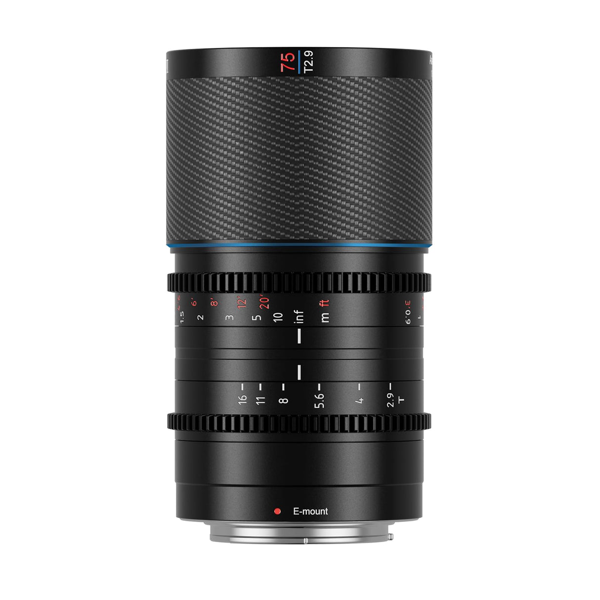 SIRUI Saturn 75mm T2.9 1.6X Full Frame Carbono Fibra Anamorphic Lens, Cine Cinema Objetivo Lens Lenses Lente Más Ligera Que 500g (Nature Flares, E Mount)