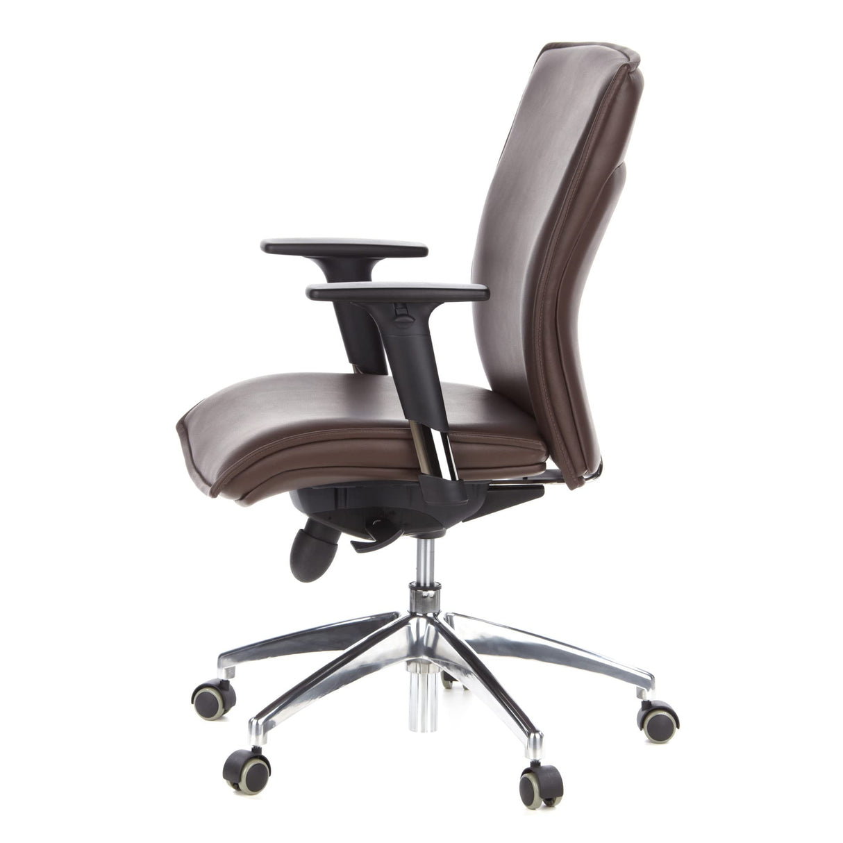 hjh OFFICE 600140 Silla ejecutiva Murano 10 Cuero marrón, Silla de Oficina con Ruedas Silla giratoria