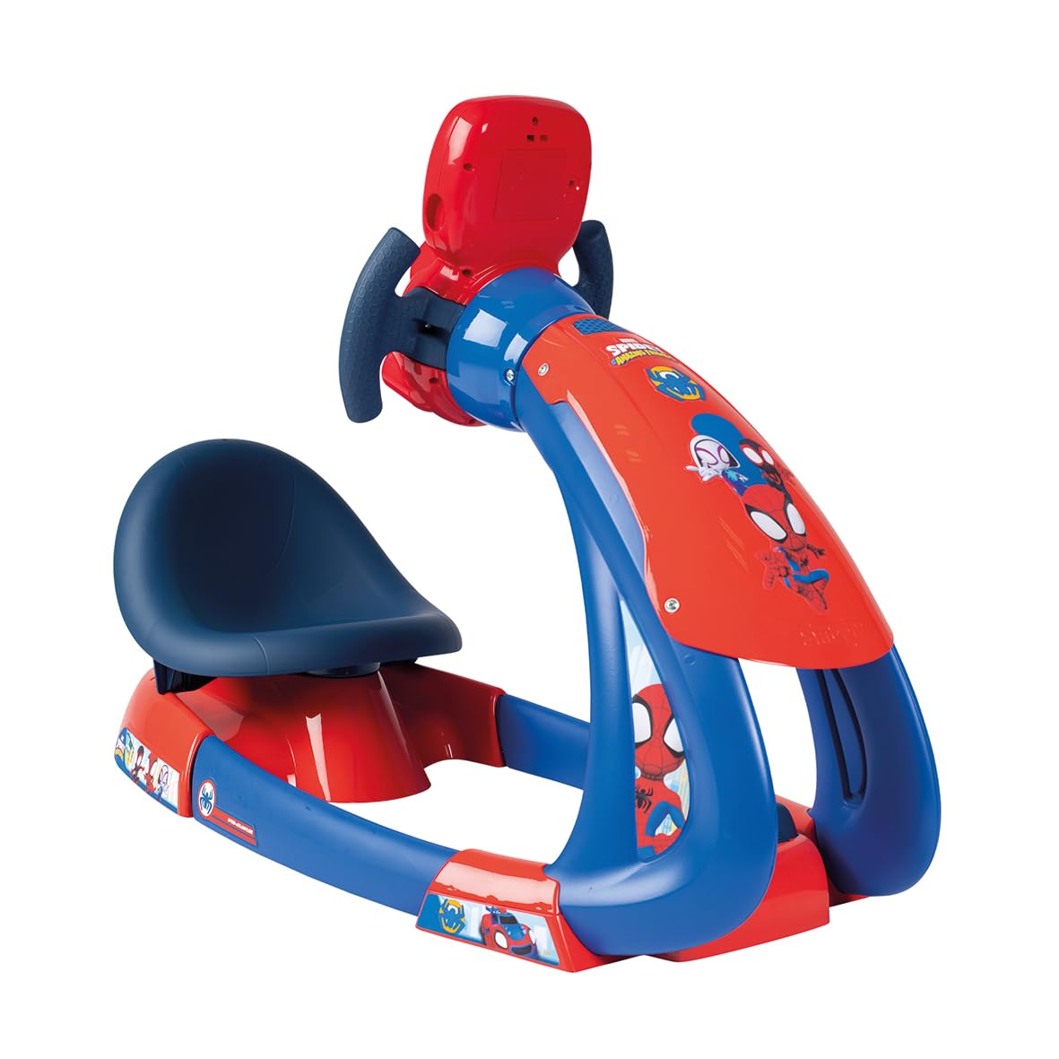 Smoby - Spidey - V8 Driver - Simulador de conducción - Piloto de Carreras - Volante electrónico - Funciones de aceleración y Marcha atrás - Sonidos y Luces - A Partir de 3 años - Fabricado en Francia
