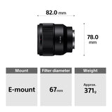 Sony SEL-85F18 Lente vertical Focal fija 85 mm F1.8 Full Frame adecuado para las series A7, ZV-E10, A6000 y Nex, montura E) Negro