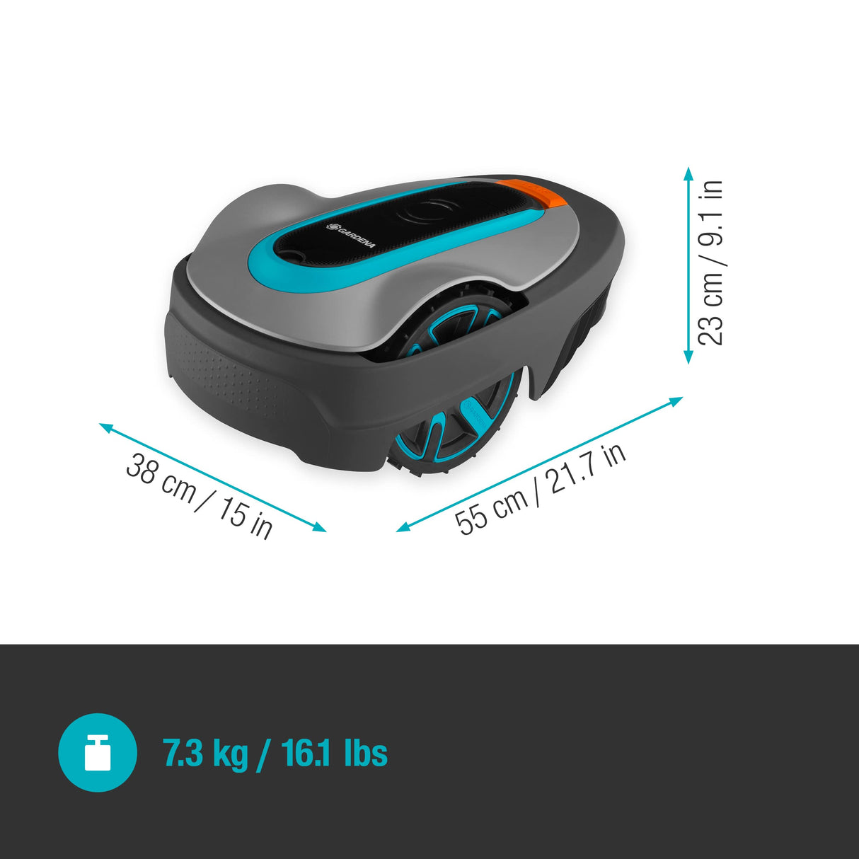 Gardena Robot Cortacésped, Negro Y Turquesa, hasta 500 m²