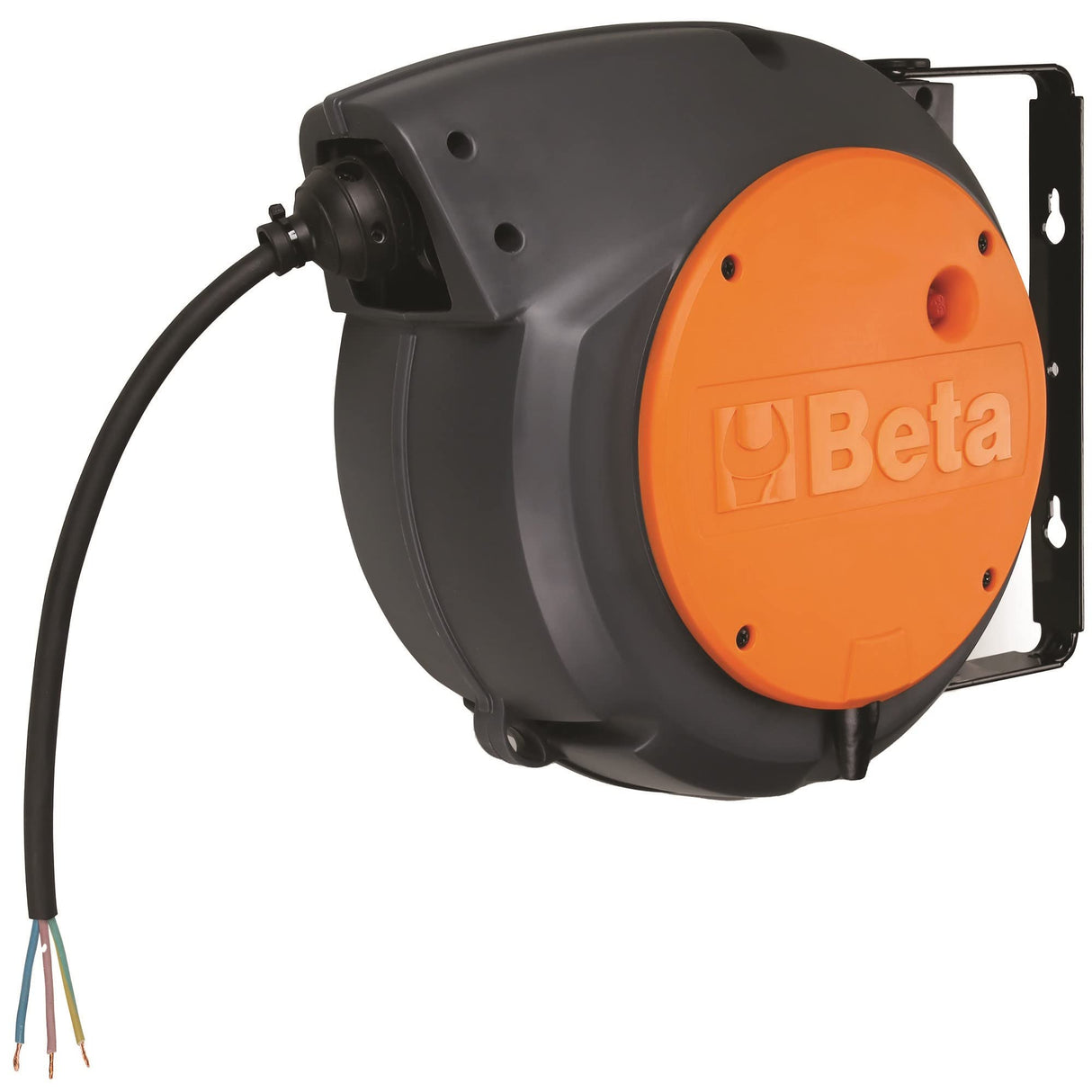 Beta - 1844 15-H05 Carrete automático con protección térmica y cable 3Gx1,5 mm² longitud cable sin carcasa de 1 m, con soporte orientable de 180° y segundo soporte para empotrar rápido, 018420821