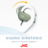 JVC Auriculares Inalámbricos Bluetooth | 26h de Batería y Carga Rápida | Oido Abierto | Ligeros y Resistentes a Salpicaduras | Ideales para el Deporte y Control Táctil - HA-NP40T (Verde)