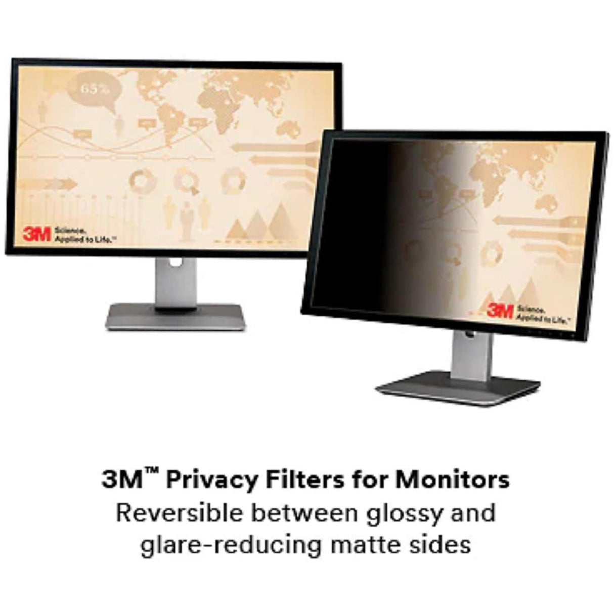 Filtro de privacidad 3M PF238W9B para monitor de pantalla panorámica de 23.8 ", 16: 9, Negro