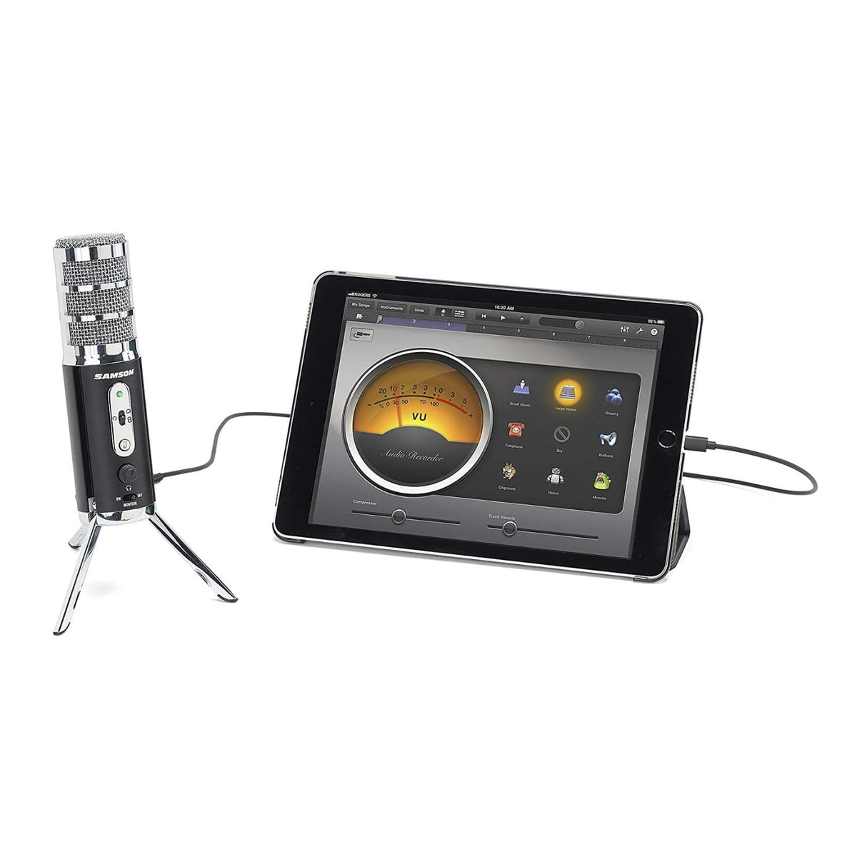 SAMSON Satellite - USB/iOS Broadcast Microphone for capturing high-definition audio on your computer, iPhone or iPad - Black, SASAT