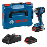 Bosch Professional 18V System atornillador de impacto a batería GDS 18V-320 C (par apriete 320 Nm y par arranque 540 Nm, 2 baterías ProCORE de 4,0 Ah, cargador, módulo Bluetooth GCY 42, en L-BOXX)