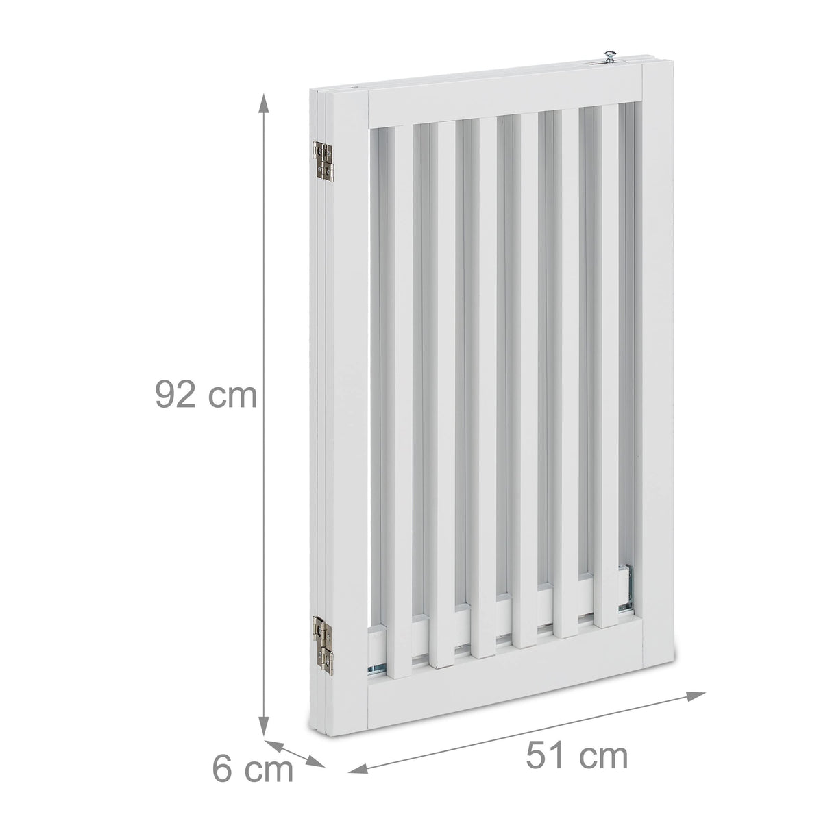 Relaxdays Barrera Seguridad Niños, Valla Protectora con Puerta, para Escaleras, 92x154cm, Plegable, sin Taladrar, Blanco, Tablero de Fibras