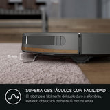 AEG AR61UW1DG - Robot Aspirador, Giroscopio + Cámara, Función Mopa, 14,4V, Autonomía 120 min, Deposito Agua 0,25L, Potencia 2600 Pa, App iOS/Android, Cepillo Motorizado, Base de Carga, Color Gris