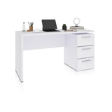 duehome | Mesa de Despacho 3 Cajones, Escritorio, Modelo Sasha, Acabado en Color Blanco Artik, Medidas: 138 (Ancho) x 60 cm (Fondo) x 74 (Alto)