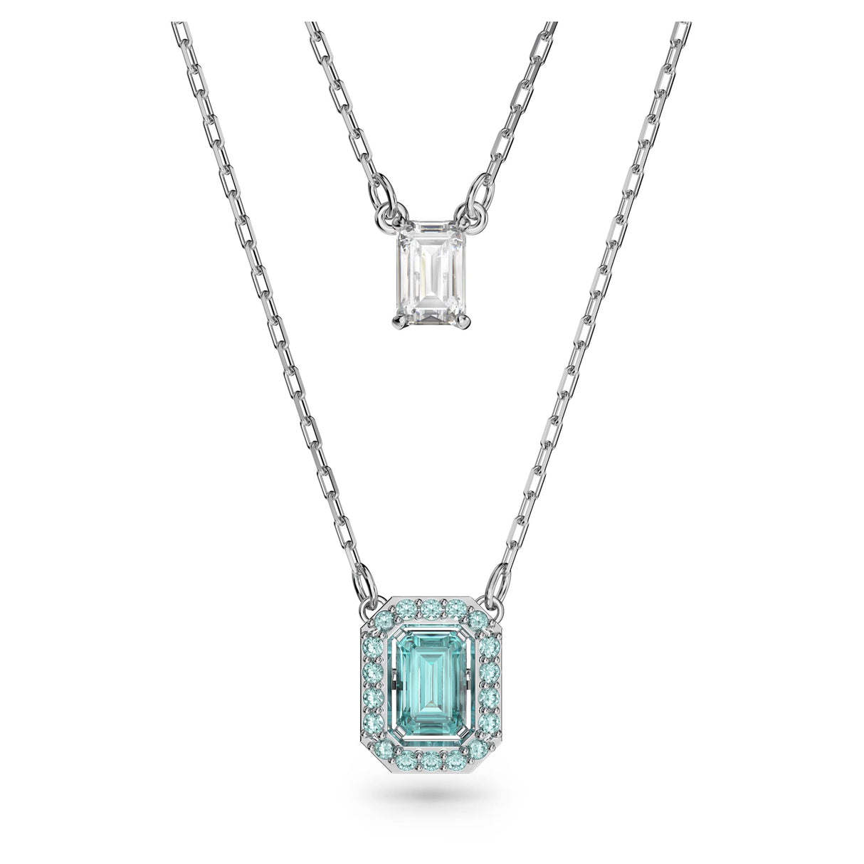 Swarovski Collar Millenia para Mujer, Cristal Color Menta, en Baño de Rodio, Colección Millenia de Swarovski