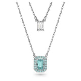 Swarovski Collar Millenia para Mujer, Cristal Color Menta, en Baño de Rodio, Colección Millenia de Swarovski