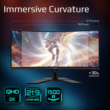Gigabyte G34WQCP 34" Monitor Gaming Curvo WQHD - 3440 x 1440, VA, 180Hz, 1ms, 1500R, 350 CD/m², FreeSync Premium, DisplayHDR 400, HDMI 2.0, DisplayPort 1.4