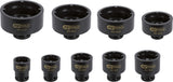 KS Tools 450.5020 Juego de vasos para tuercas ranuradas, pivote interior 9 pzs