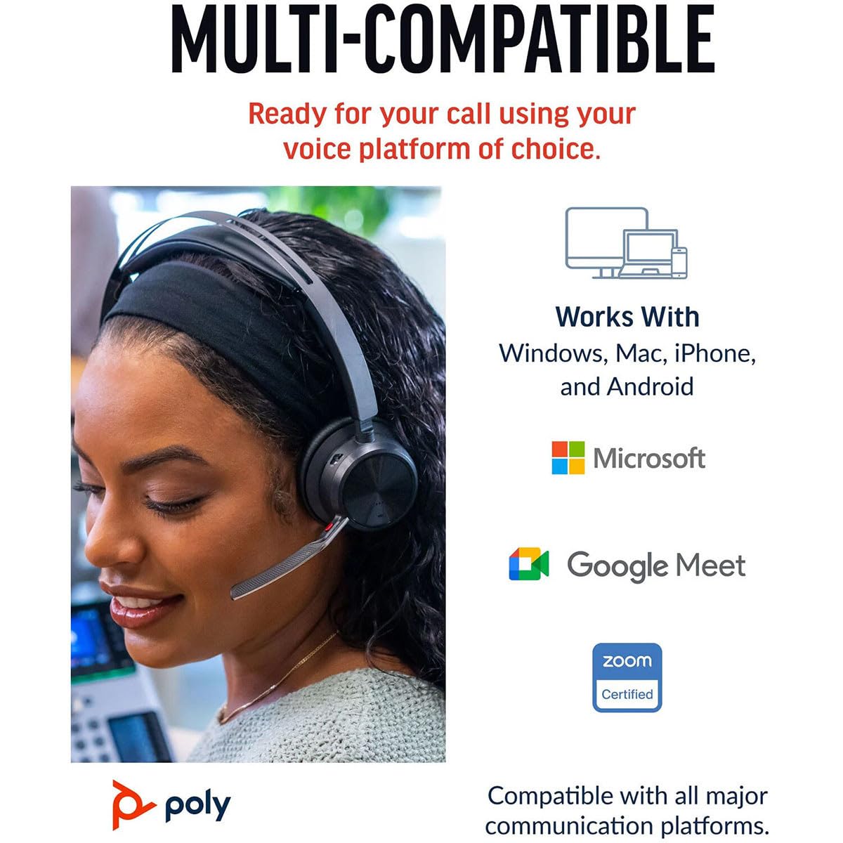 HP Poly Voyager Focus 2 - Auricolare - On-Ear - Bluetooth