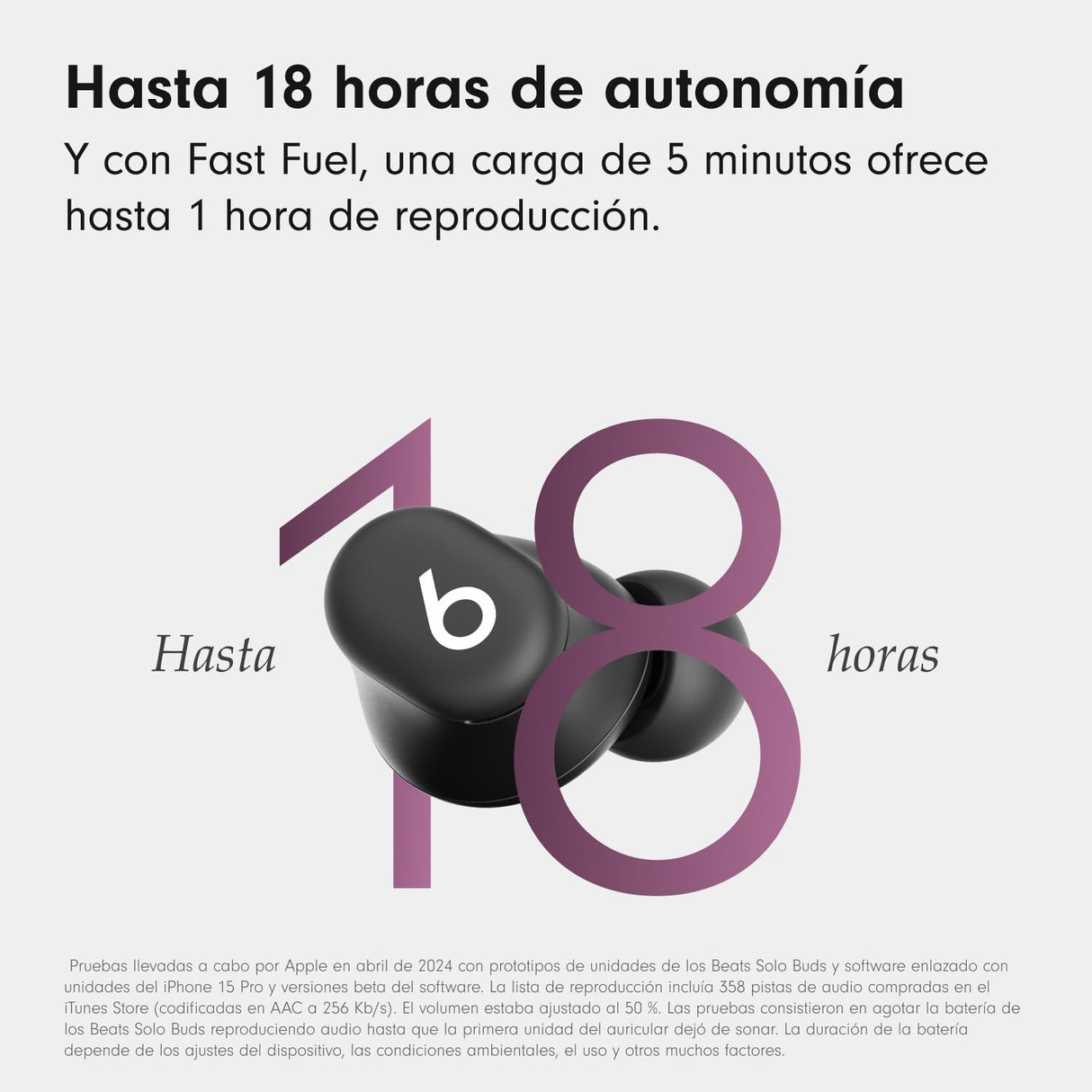 Beats Solo Buds — Auriculares intraurales Bluetooth inalámbricos | 18 Horas de autonomía | Compatibilidad con Apple y Android | Micrófono Integrado - Negro Mate