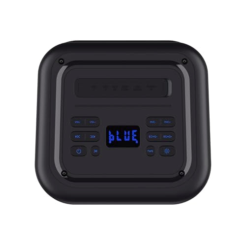 Trust Azura Altavoz Bluetooth Potente 100W para Fiestas, Altavoz Portátil Inalámbrico Luz LED RGB Intemperie IPX4, Altavoces Bluetooth Batería Recargable 11H, 2 Entradas de Micrófono Karaoke