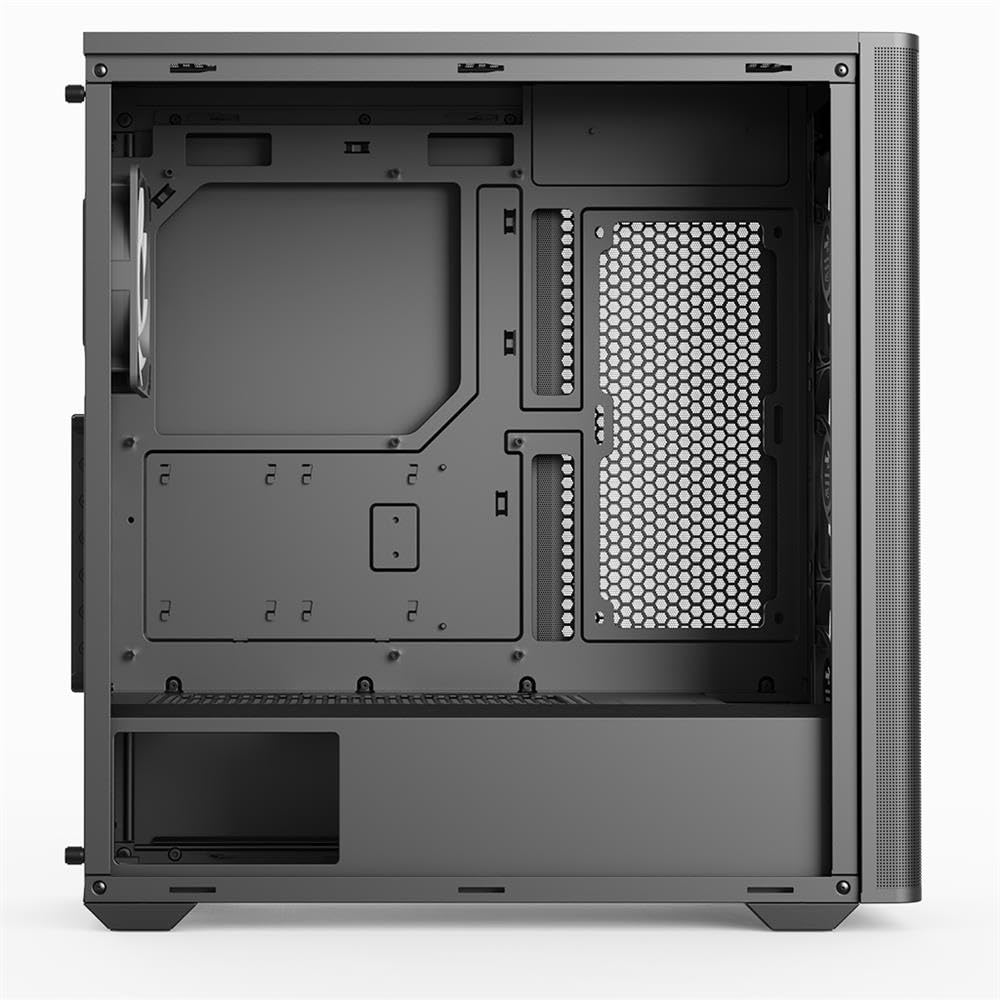 AeroCool D301A Mid-Tower Case, Gaming PC Case Gaming PC Case Optimizado Airflow Panel Frontal de Malla de Madera, diseño Delgado, Incluye 4 Ventiladores RGB, Compatible con Placas Base ASUS y MSI